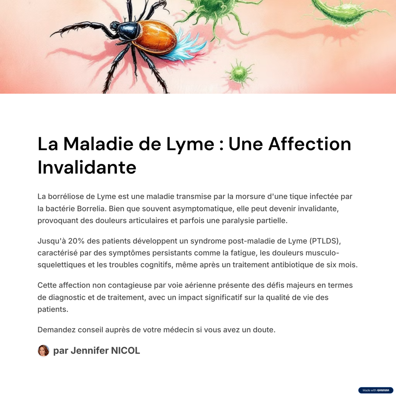 Lyme une affection invalidante